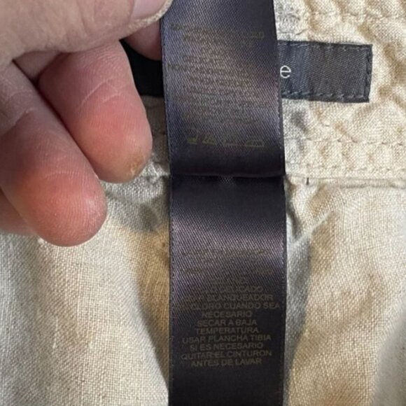 Liz Claiborne Women's Cargo Pants Size 16 Beige 100% Linen Casual Wide Leg Crop - Picture 15 of 16